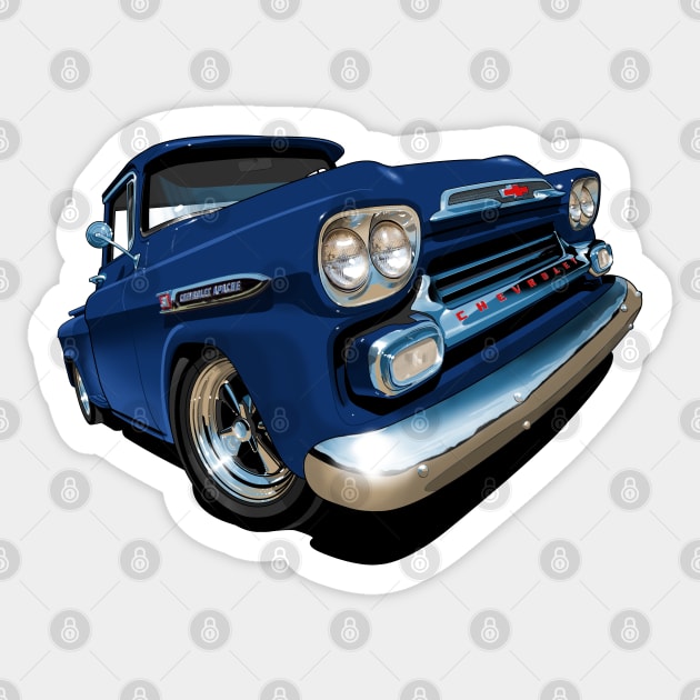 1959 Chevy Apache pick up truck Sticker by candcretro